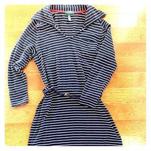 Ralph Lauren Quarter Sleeve Dress Cotton Navy